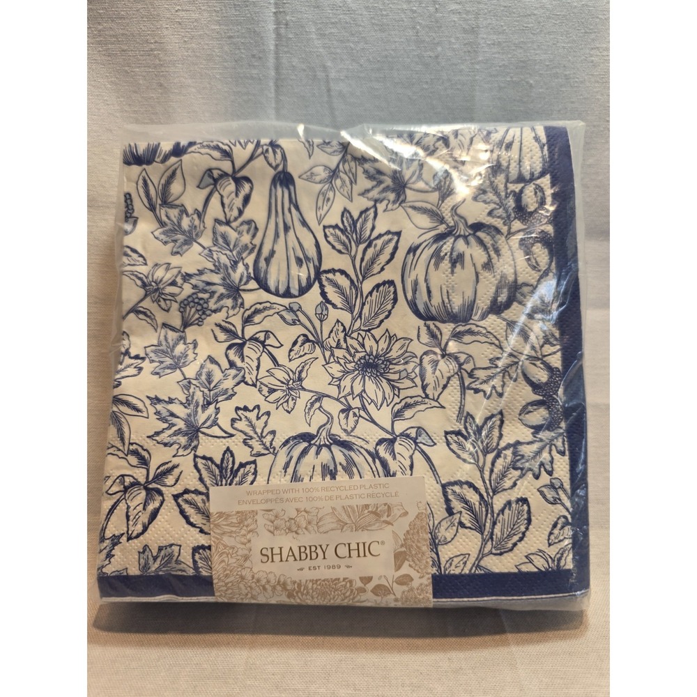Shabby Chic Fall Harvest PumpkinLunch Paper Napkins 40 Ct
